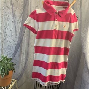 American Eagle Outfitters Polo Dress Broad Stripe Collared Button Neck Girl's
